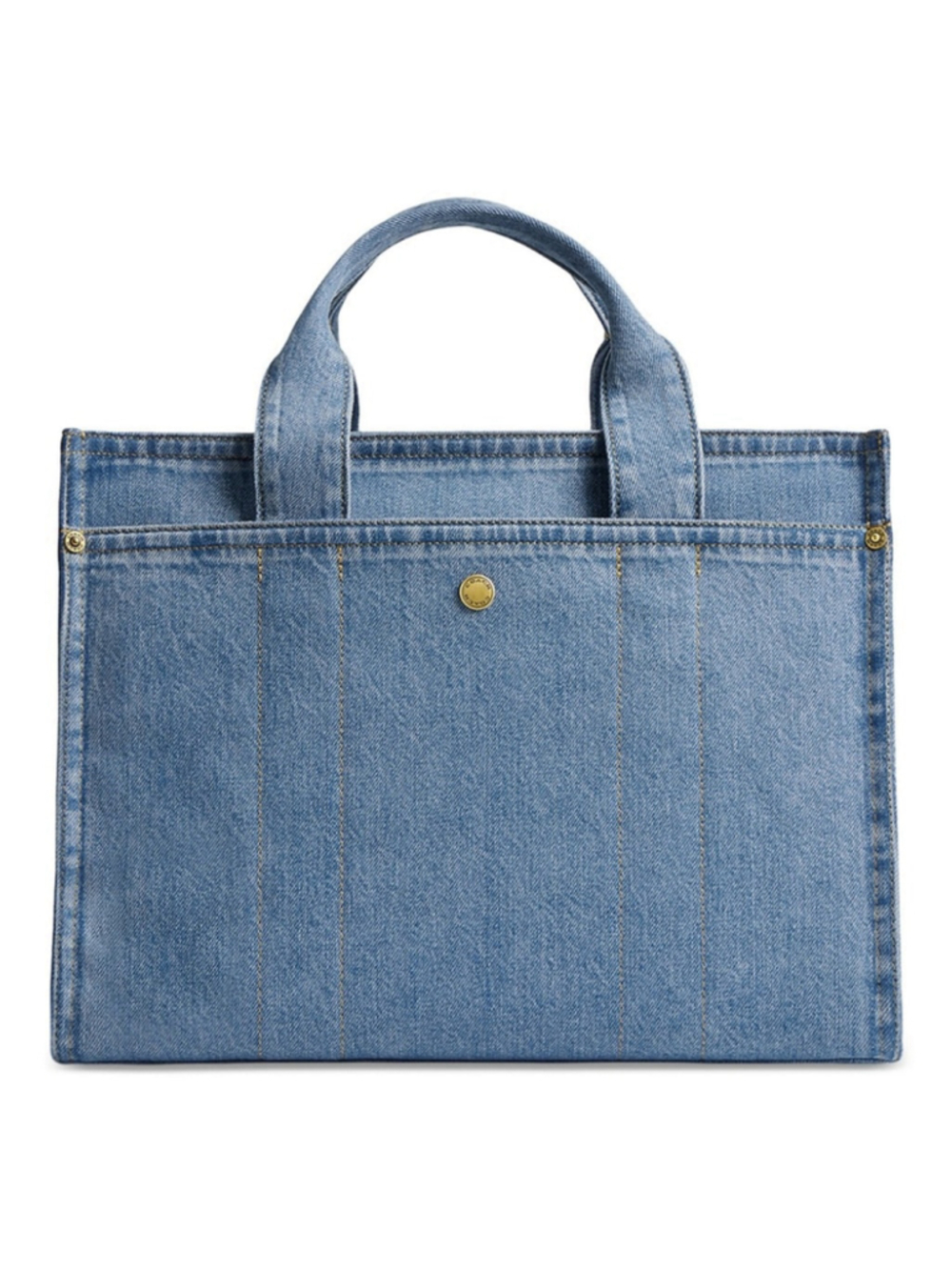 NEW Authentic Coach Medium Denim Cargo Tote in Indigo Blue CR657 NWT - Picture 4 of 8